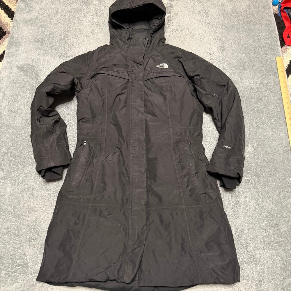The North Face Coat Women Large Arctic Parka Goose Down Jacket Black Hooded Long